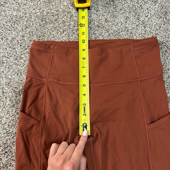 LULULEMON Women's Fast and Free High-Rise Crop 23" Size 8 In Dark Terracotta - Picture 10 of 13